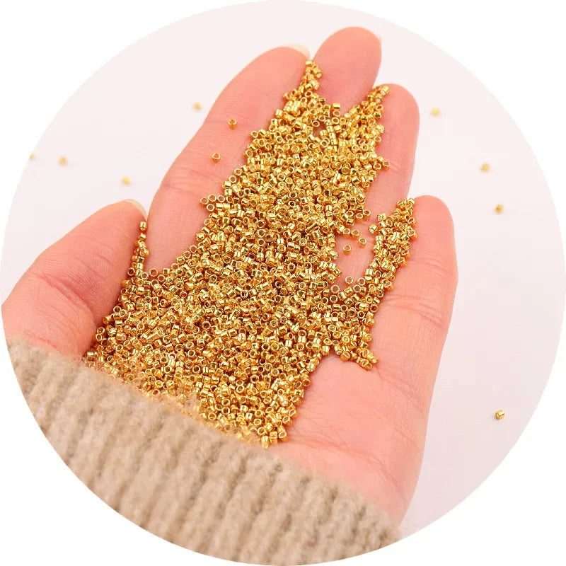 1000pcs 11/0 1.6mm Metallic Glass Beads Antique Bronze Uniform Spacer Seedbeads Charm for Bracelet Jewelry Making