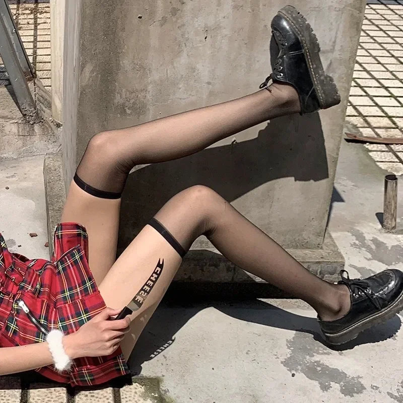 1/2Pairs Women Sexy Fishnet Stocking Summer Ultra Thin Sock Over Knee Nylon JK Long Socks Hosiery Lolita Silk Stockings