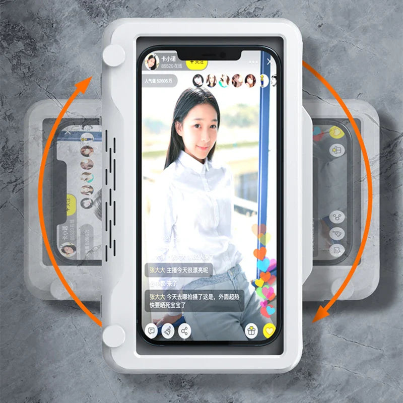 Shower Phone Holder Bathroom Waterproof Phone Case Seal Protection Touch Screen Mobile Phone Box For Kitchen Wall Stand Shelves