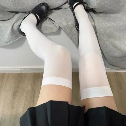 1/2Pairs Women Sexy Fishnet Stocking Summer Ultra Thin Sock Over Knee Nylon JK Long Socks Hosiery Lolita Silk Stockings