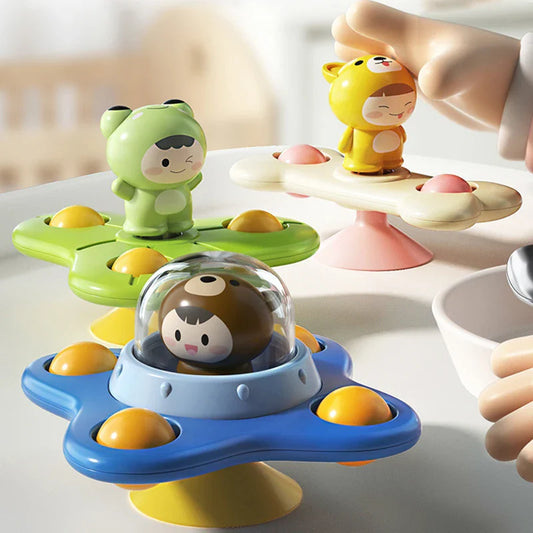 Suction Cup Spinner Baby Toy for 1 2 3 Year Boys Girls Hand Fidget Spinner Sensory Toys Stress Relief Baby Games Rotating Rattle